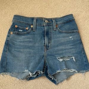 Levi high rise jean shorts